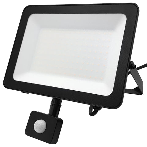 100w LED Floodlight Black 4000K with Detachable PIR Sensor IP65 FL4K100W