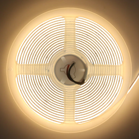 Warm White LED Tape Strip Light 5 Metres 24V Continuous COB Illumination IP20