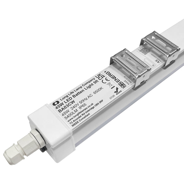 45w 5 feet LED Linear Ceiling Batten Light Fitting IP65 6500K BA03CW