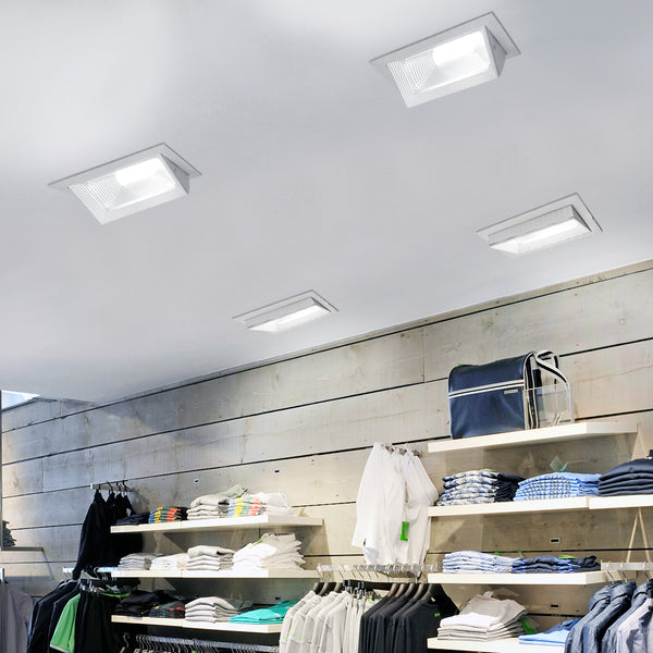 LED Retail Downlight Adjustable Recessed Ceiling Light Rectangular 36w ...