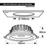 COB 18W Recessed Commercial LED Downlight 6000k PL Metal Halide Replacement CDL18W - PanelHut Free Delivery on all orders