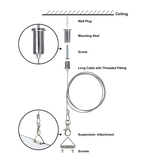 LED Panel Suspension Wire Kit for Ceiling Light 600 x 600 SK2023 - PanelHut Free Delivery on all orders