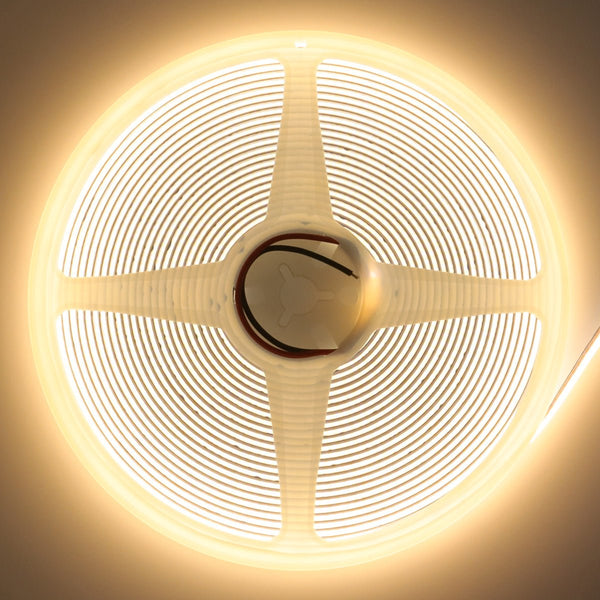 Warm White LED Tape Strip Light 10 Metres 24V Continuous COB Illumination IP20 - PanelHut Free Delivery on all orders