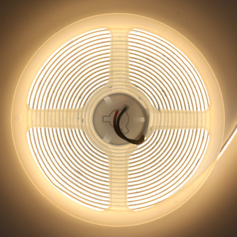 Warm White LED Tape Strip Light 5 Metres 24V Continuous COB Illumination IP20 - PanelHut Free Delivery on all orders