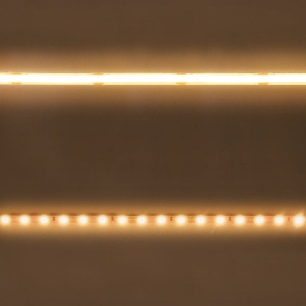 Warm White LED Tape Strip Light 5 Metres 24V Continuous COB Illumination IP20 - PanelHut Free Delivery on all orders
