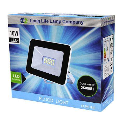 10w LED Outdoor Cool White Floodlight Waterproof White body - PanelHut Free Delivery on all orders
