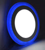 12w Recessed Ceiling LED Round Blue Ring Panel 195mm - PanelHut Free Delivery on all orders
