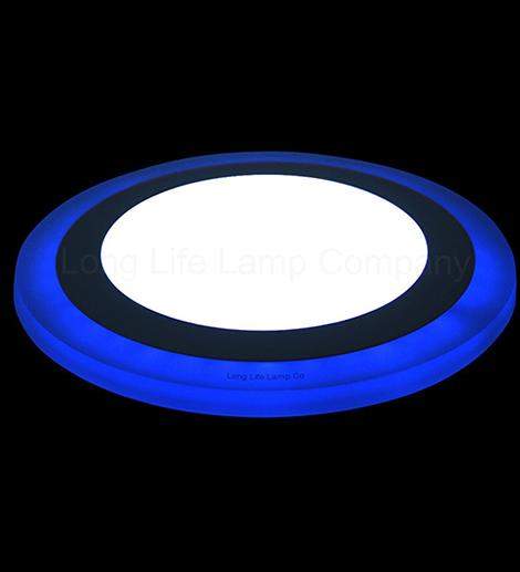 12w Recessed Ceiling LED Round Blue Ring Panel 195mm - PanelHut Free Delivery on all orders
