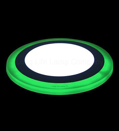 12w Recessed Ceiling LED Round Green Ring Panel 195mm - PanelHut Free Delivery on all orders