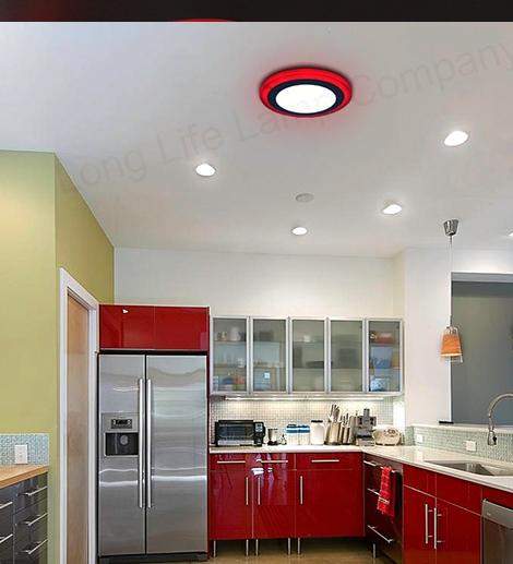 12w Recessed Ceiling LED Round Red Ring Panel 195mm - PanelHut Free Delivery on all orders