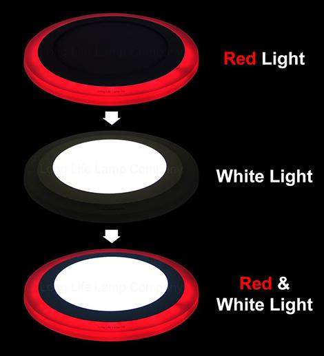 12w Recessed Ceiling LED Round Red Ring Panel 195mm - PanelHut Free Delivery on all orders