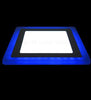 Ultra-slim blue and white LED square ceiling light