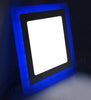 Dual colour LED ceiling panel with blue ring light