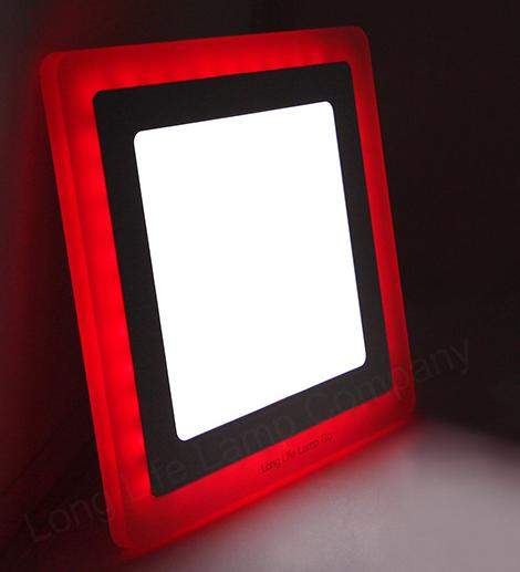 12w Recessed Ceiling LED Square Panel Dual Colour Red and White 192 x 192 - PanelHut Free Delivery on all orders