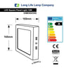 Cool white square LED panel for modern interiors
