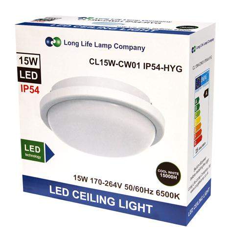15w LED Bulkhead Round Ceiling Light Flush Mounted 6500k Cool White IP54 CW01 - PanelHut Free Delivery on all orders