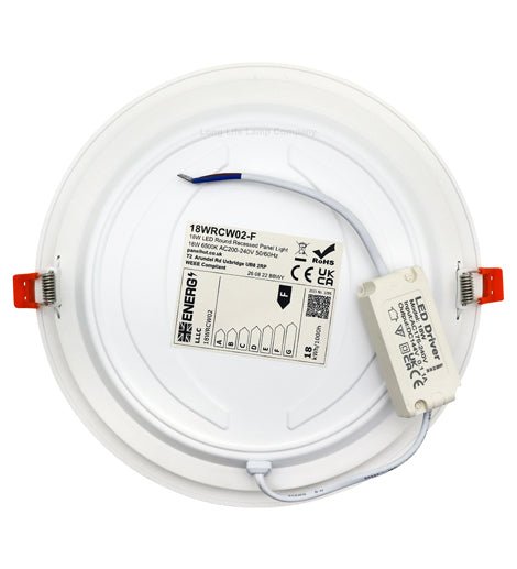 18w LED Panel Light Round Recessed Back Lit 6500k 18WSCW02 - PanelHut Free Delivery on all orders