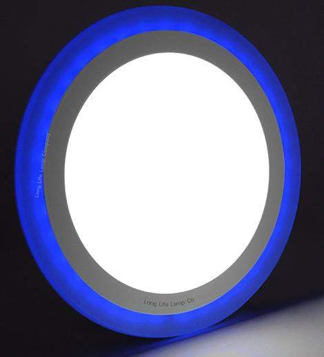 18w Recessed Ceiling LED Round Blue Ring Panel 242mm - PanelHut Free Delivery on all orders