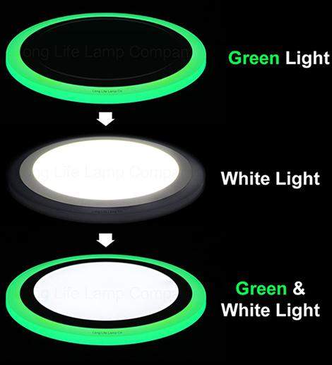 18w Recessed Ceiling LED Round Green Ring Panel 242mm - PanelHut Free Delivery on all orders