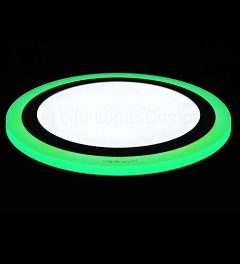 18w Recessed Ceiling LED Round Green Ring Panel 242mm - PanelHut Free Delivery on all orders