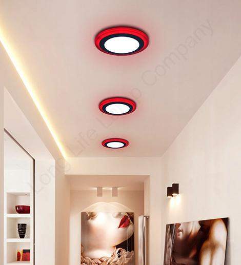 18w Recessed Ceiling LED Round Red Ring Panel 242mm - PanelHut Free Delivery on all orders