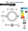 18w Recessed Ceiling LED Round Red Ring Panel 242mm - PanelHut Free Delivery on all orders