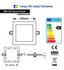 225x225 LED ceiling panel with warm white illumination