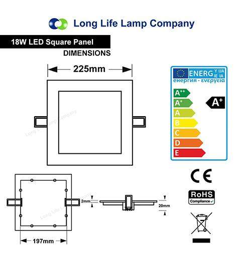 225x225 LED ceiling panel with warm white illumination