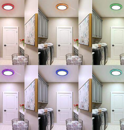 Slim circular LED ceiling panel 24W RGB ring gaming room lighting