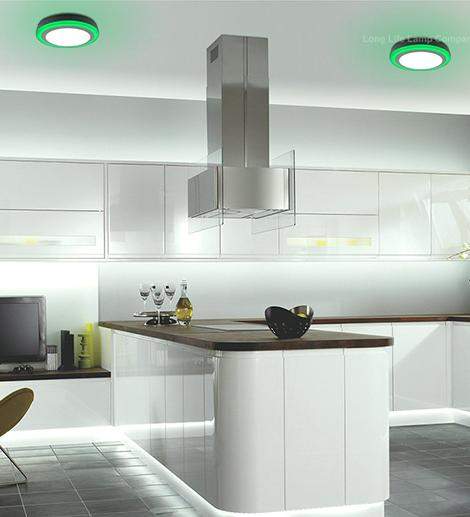 18w Surface Mount LED Round Green Ring Panel 247mm - PanelHut Free Delivery on all orders