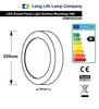 18w Surface Mount LED Round Panel 6500K Cool White 225mm - PanelHut Free Delivery on all orders