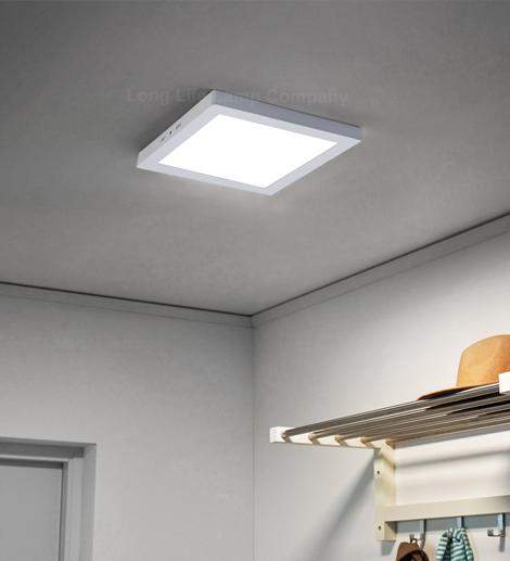 Cool white LED square panel for commercial interiors