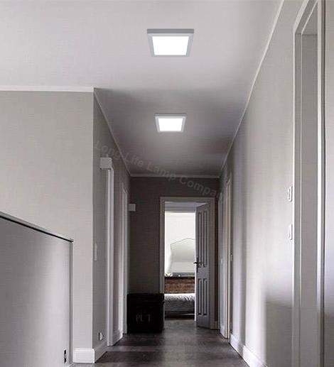 Square LED ceiling light for retail and office use