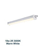 18w 2 feet LED Ceiling Batten Light Triproof Fitting IP66 Warm White 3000K