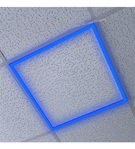 40w LED 600 x 600 Edge Lit Border Recessed Ceiling Light BLUE