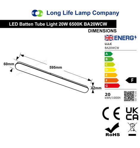 20w 2ft LED Ceiling Batten Light IP44 6500k BA20WCW - PanelHut Free Delivery on all orders