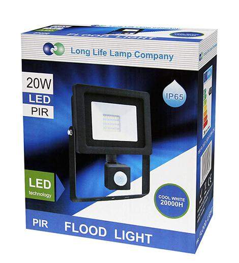 20w Outdoor LED PIR Floodlight IP65 Waterproof Cool White 6000k - PanelHut Free Delivery on all orders