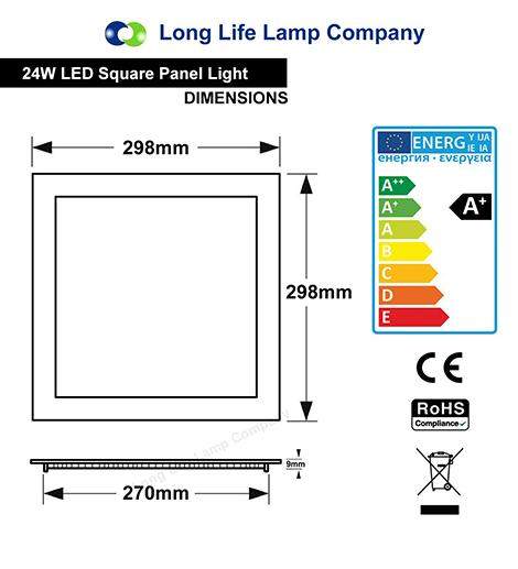 Square recessed LED panel for professional ceiling finish