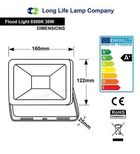30w Outdoor LED Floodlight IP65 Waterproof Cool White 6500k AF1706 - PanelHut Free Delivery on all orders