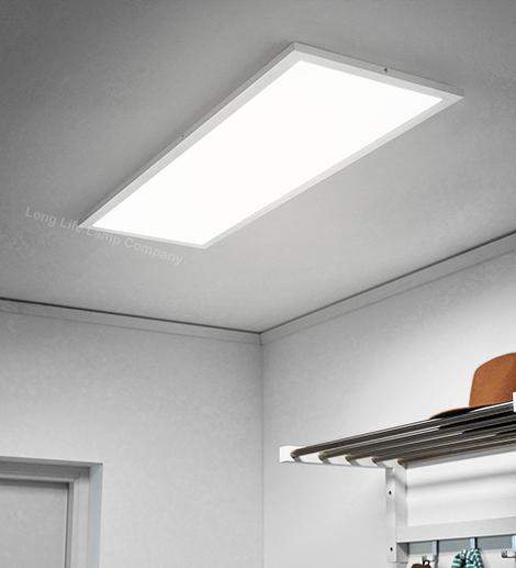 Bright LED surface mount ceiling panel for corridors