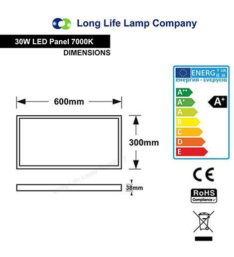 Cool white 7000K LED ceiling panel 300x600