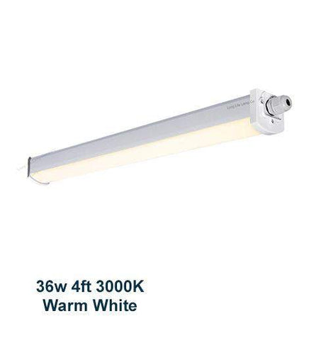 36w 4 feet LED Ceiling Batten Light Triproof Fitting IP66 Warm White 3000K - PanelHut Free Delivery on all orders