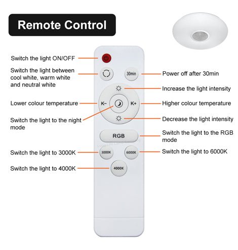 36w WiFi Smart Ceiling Light Round LED RGB App and Remote Control Dimmable WF02 - PanelHut Free Delivery on all orders