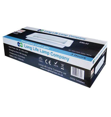 Emergency lighting unit 180 minutes backup LED safety fixture