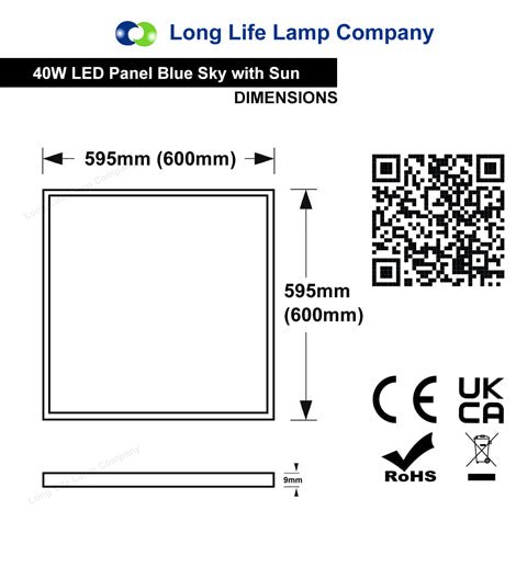 40w Blue Sky LED Ceiling Panel Light 600 x 600 Cloud Sun Scene - PanelHut Free Delivery on all orders