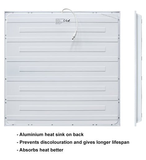 40W Dimmable Backlight Heat Sink Ceiling Panel Light 600 x 600 6500k Cool White Recessed - PanelHut Free Delivery on all orders
