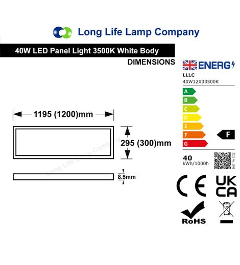 40w Dimmable Recessed Ceiling LED Panel 3500k Warm White 1200 x 300 - PanelHut Free Delivery on all orders