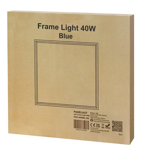 40w LED 600 x 600 Edge Lit Border Recessed Ceiling Light Blue - PanelHut Free Delivery on all orders