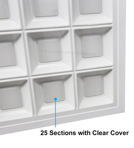 40w LED Panel 600 x 600 Recessed Ceiling Light 6500K 25 Sections Back Lit - PanelHut Free Delivery on all orders