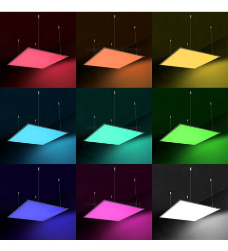40w Smart RGB WiFi Hanging Suspended LED Ceiling Panel Light 600 x 600 Colour Changing + CW/WW - PanelHut Free Delivery on all orders